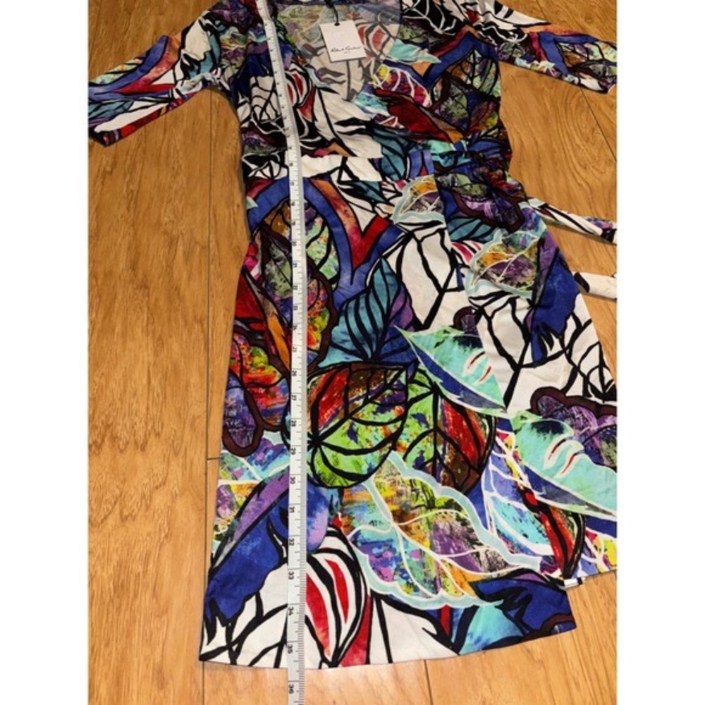 Robert Graham Anna Wrap Dress NWT Sz 2 Colorful Abstract Floral Silk Blend Mini - Picture 9 of 10
